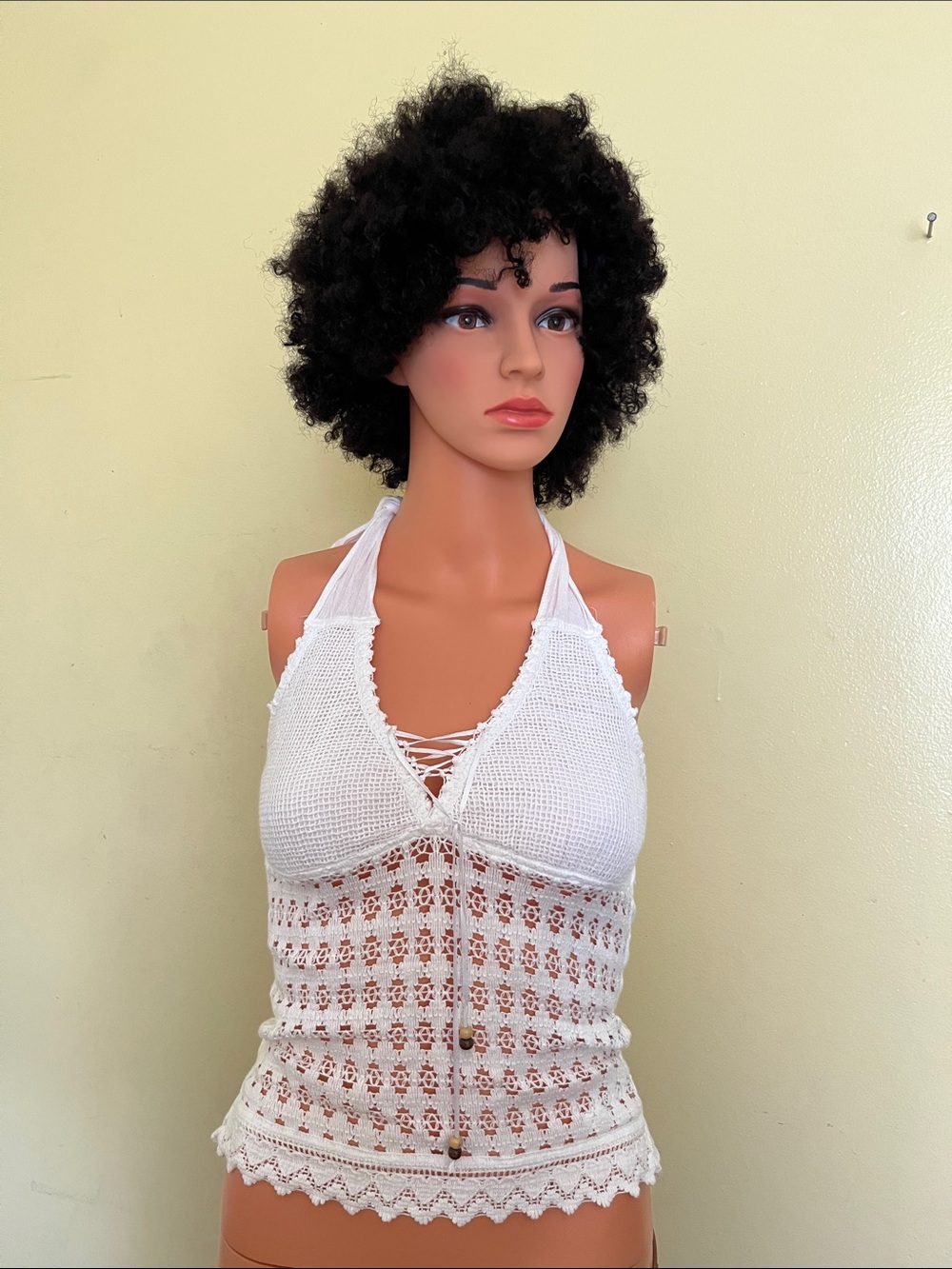 Seaspice White Textured Resort Halter Top
